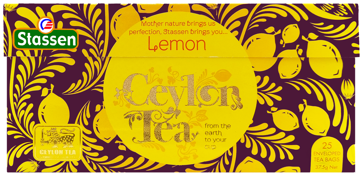 Pudełko herbaty Stassen Lemon Tea widok od góry.