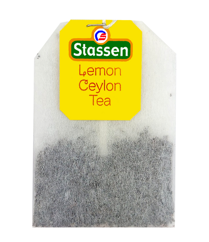 Torebka herbaty Stassen Lemon Tea z metką.