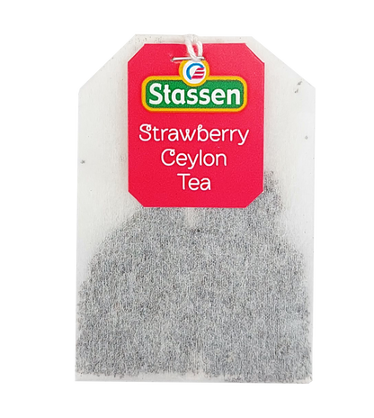 Torebka z zawieszką Stassen Strawberry Ceylon Tea – herbata czarna cejlońska w torebce.
