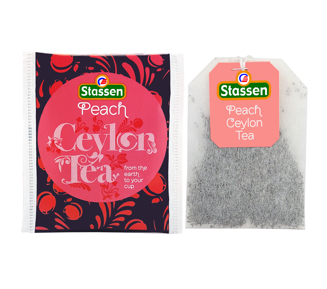 Saszetka i torebka Stassen Peach Tea – aromatyzowana herbata czarna z nutą brzoskwini.