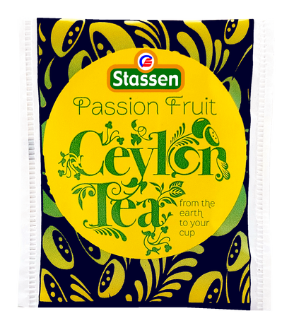 Koperta herbaty Stassen Passion Fruit Ceylon Tea – czarna herbata z marakują w saszetkach.