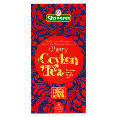 Opakowanie herbaty Stassen Cherry Ceylon Tea – czarna herbata cejlońska z aromatem wiśni.