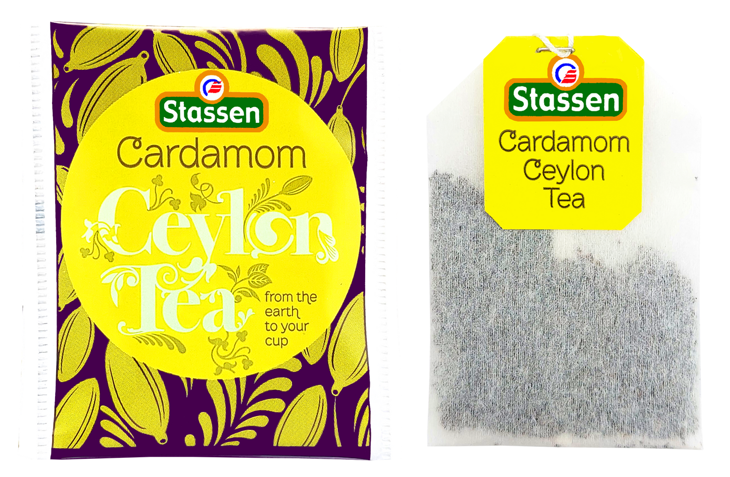 Koperta i saszetka herbaty Stassen Cardamom – aromatyczna herbata czarna cejlońska.