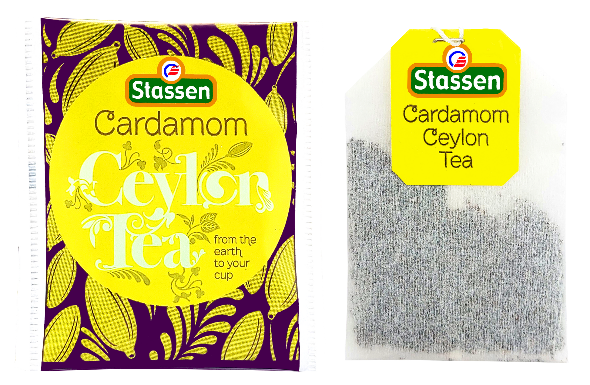 Koperta i saszetka herbaty Stassen Cardamom – aromatyczna herbata czarna cejlońska.