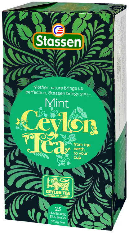 Pudełko herbaty Stassen Mint Black Tea – czarna herbata z nutą mięty.