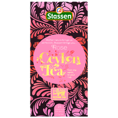 Opakowanie herbaty Stassen Rose Black Tea – czarna herbata cejlońska z aromatem róży.