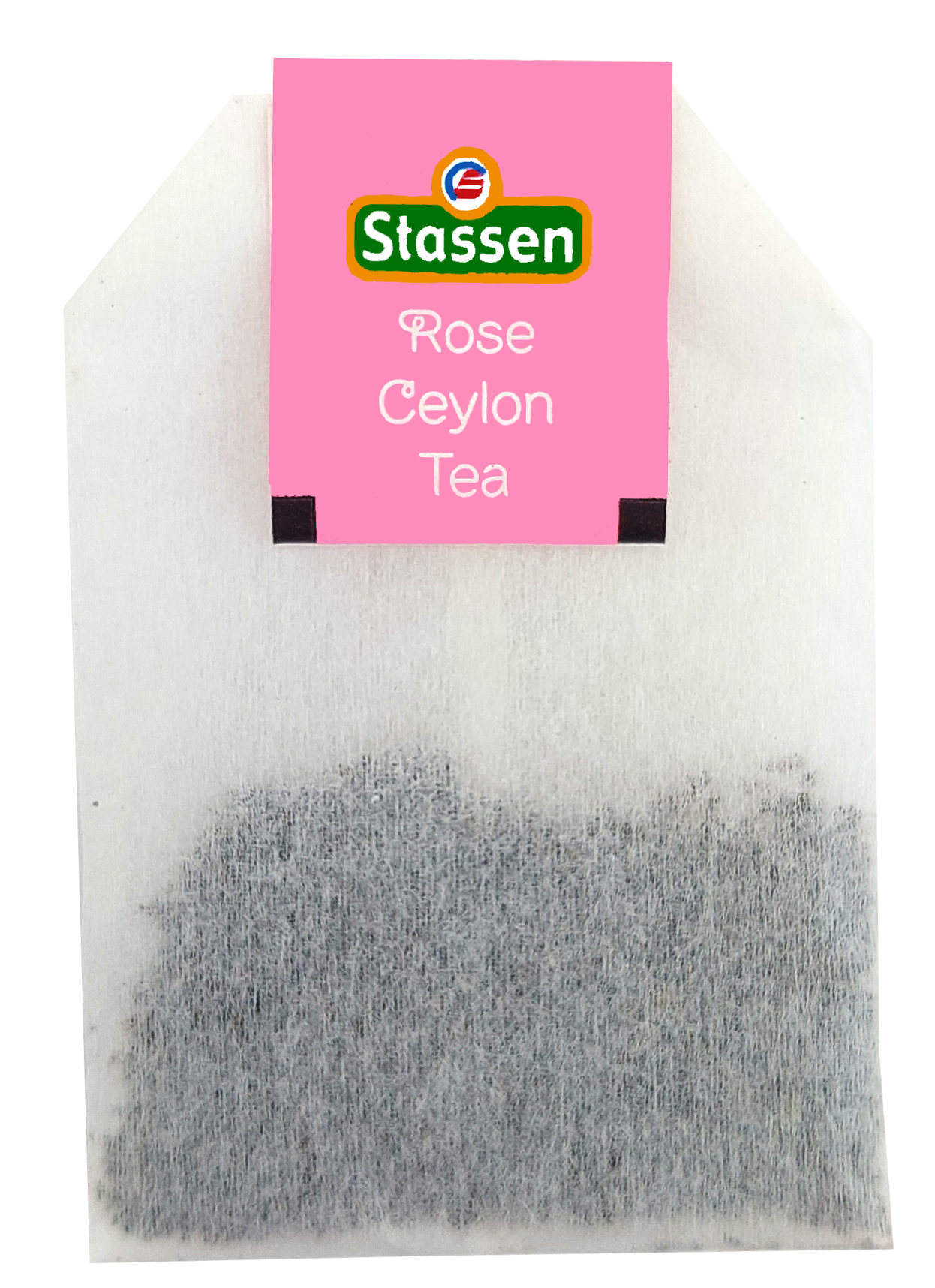 Torebka herbaty czarnej Stassen Rose z metką.