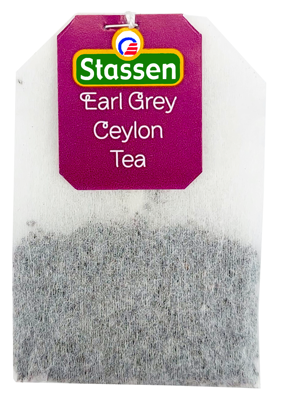 Torebka herbaty Stassen Earl Grey z metką.