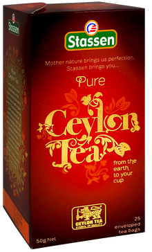 Opakowanie herbaty czarnej Stassen Pure Ceylon widok z boku.
