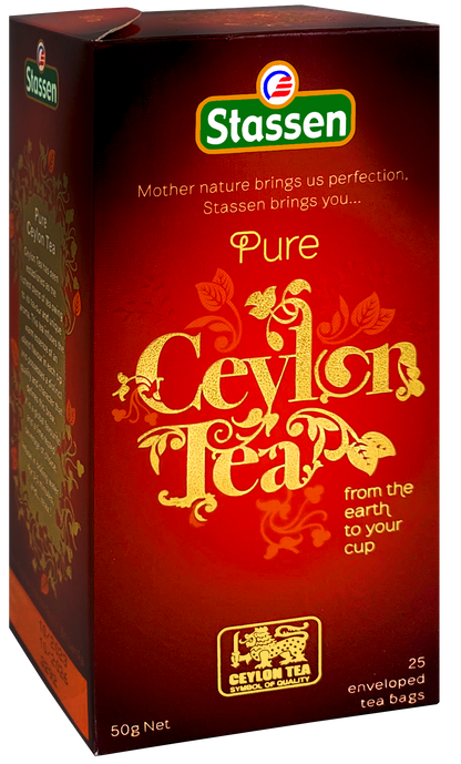 Opakowanie herbaty czarnej Stassen Pure Ceylon widok z boku.