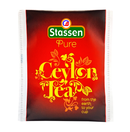 Kopertowana saszetka herbaty czarnej Stassen Pure Ceylon zbliżenie.
