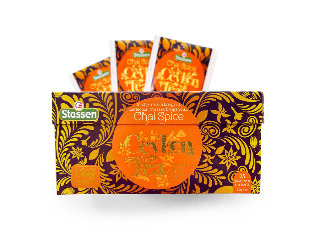 Pudełko herbaty czarnej Stassen Chai Spice Ceylon Tea 25 kopert.