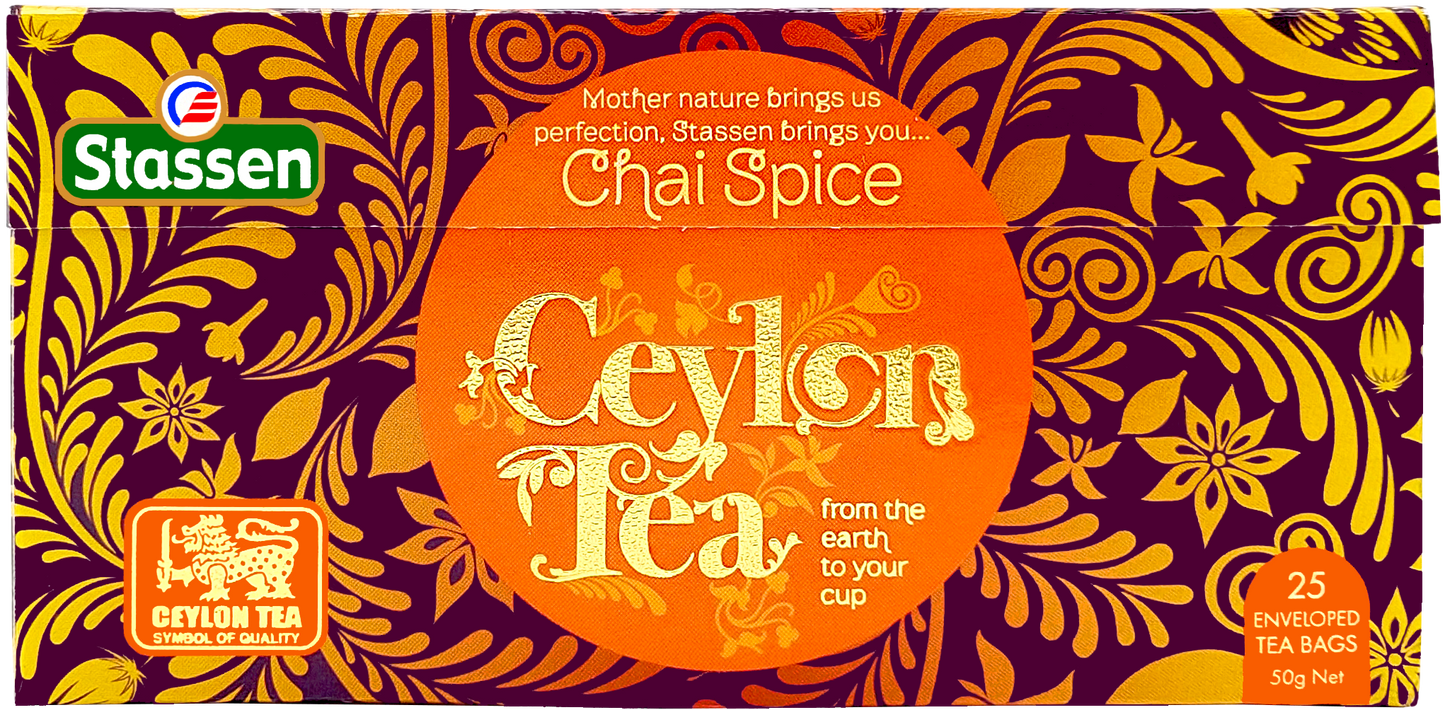 Herbata czarna Stassen Chai Spice – opakowanie leżące płasko.