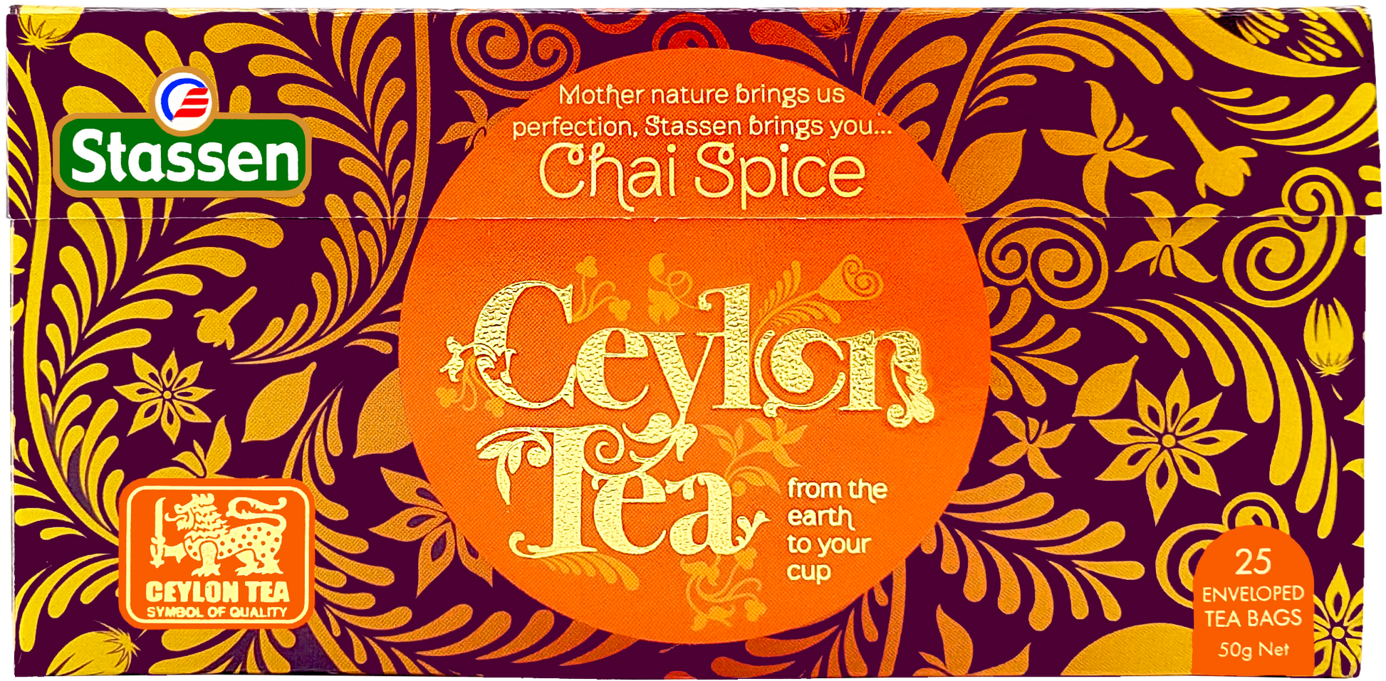 Herbata czarna Stassen Chai Spice – opakowanie leżące płasko.