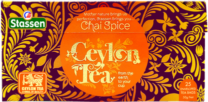 Herbata czarna Stassen Chai Spice – opakowanie leżące płasko.