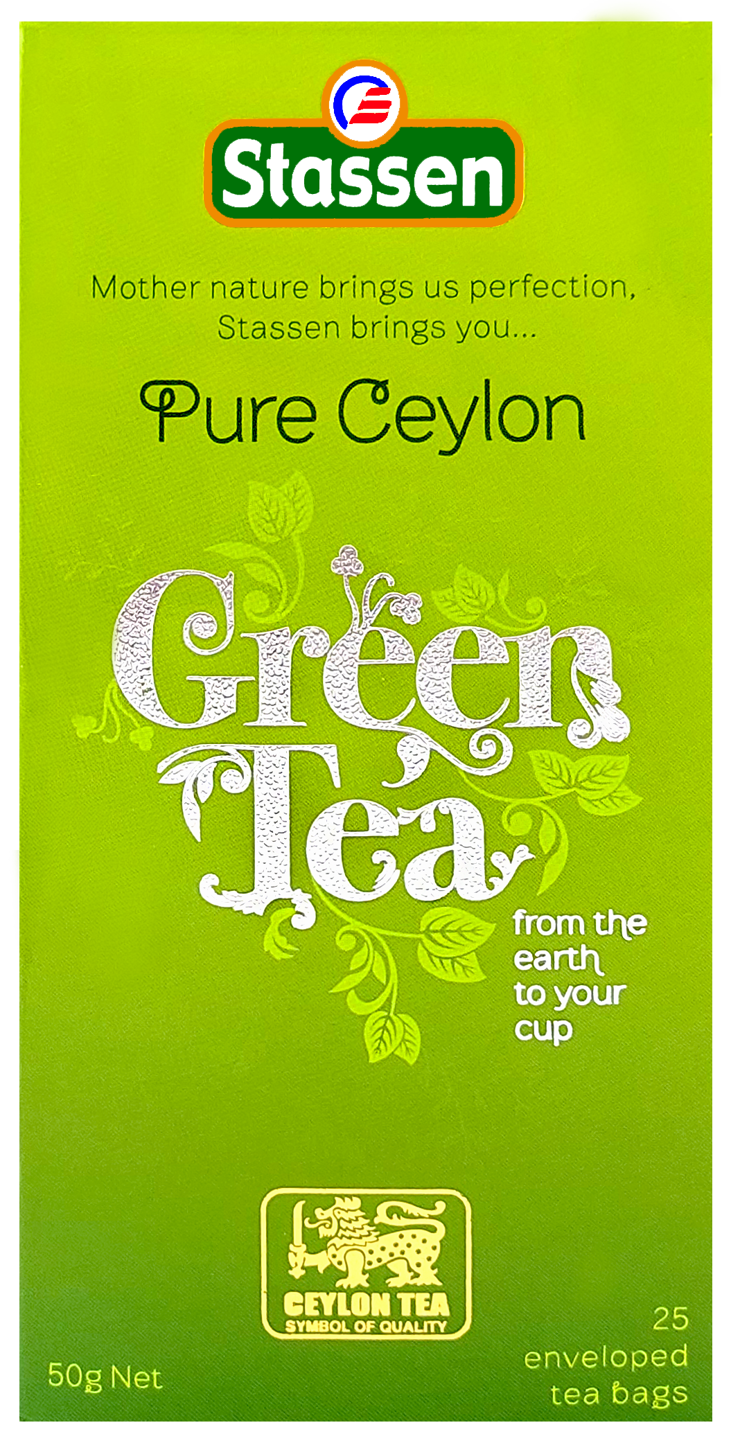 Opakowanie Stassen Pure Ceylon Green Tea.