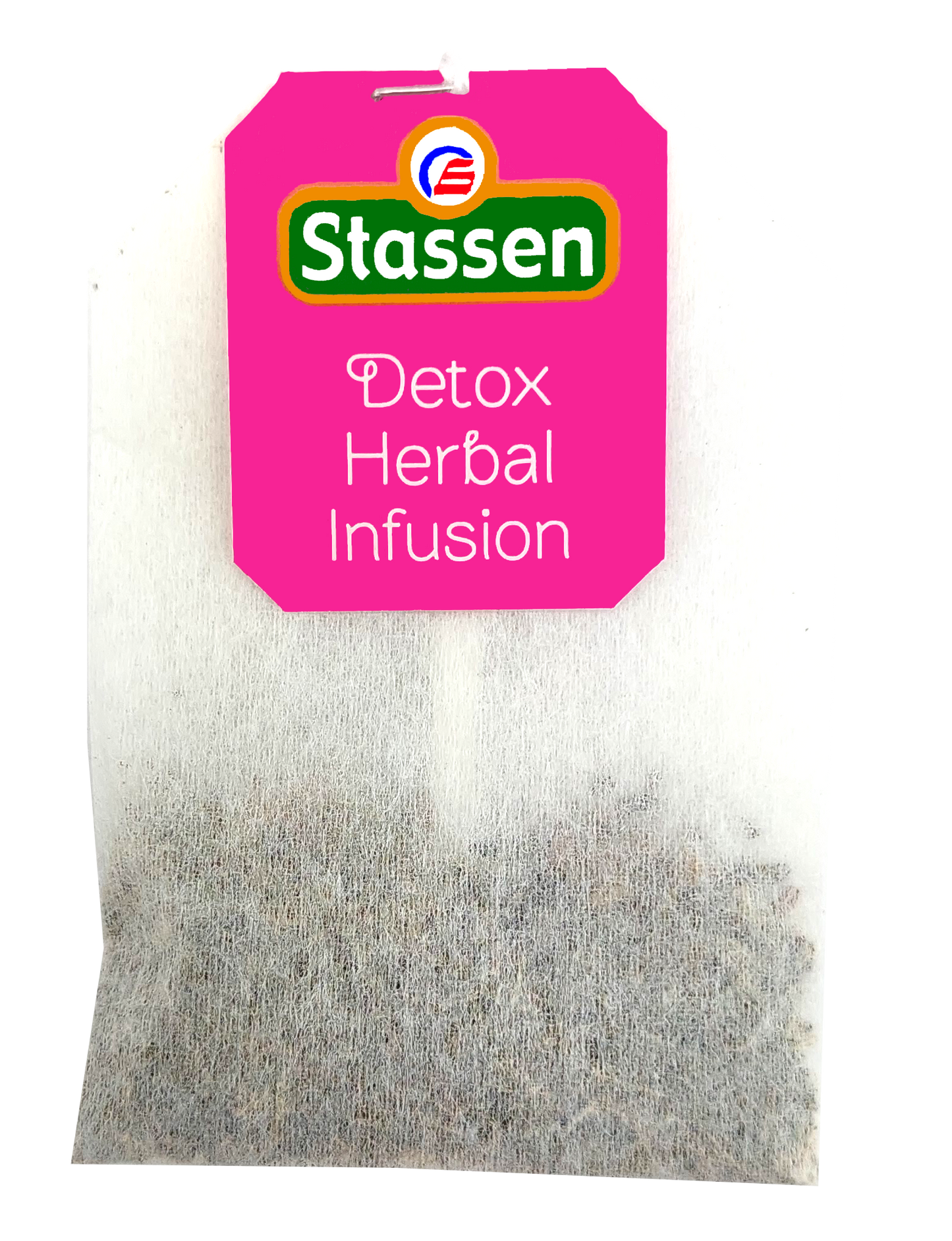 Torebka herbaty ziołowej Detox Stassen z napisem herbal infusion