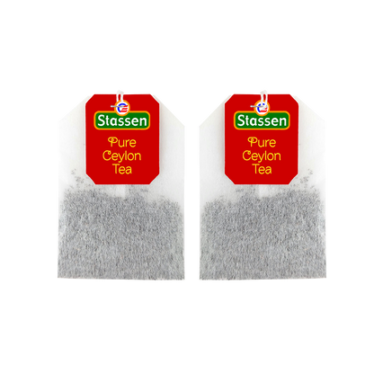 Torebki herbaty czarnej Stassen Pure Ceylon z czerwonymi etykietami