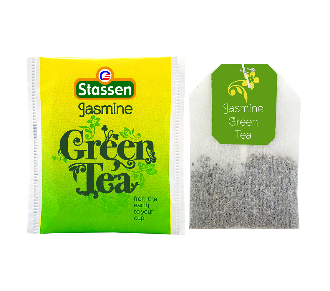 Saszetka i torebka Stassen Jasmine Green Tea obok siebie