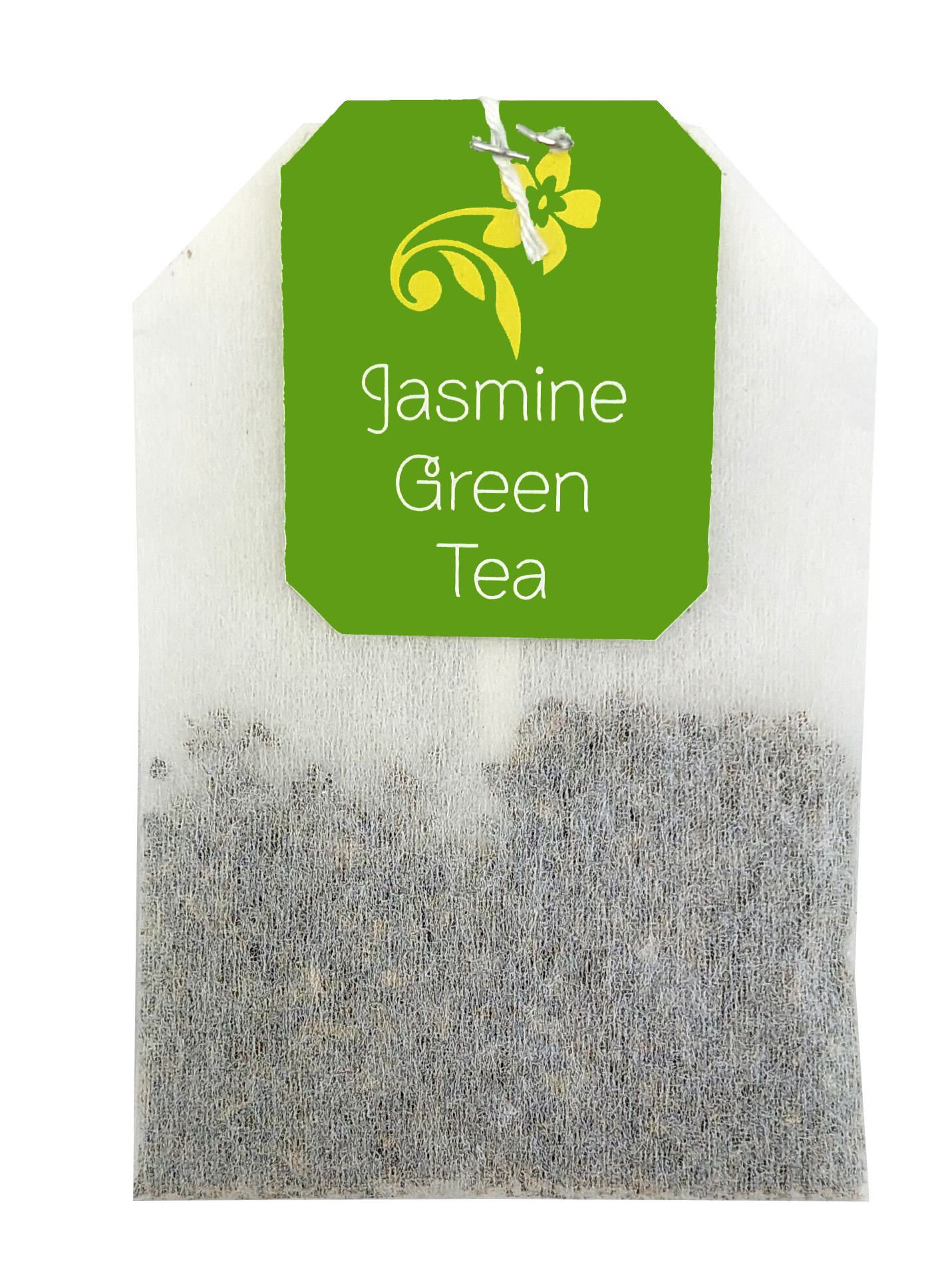 Torebka zielonej herbaty Stassen Jasmine Green Tea z zieloną etykietą