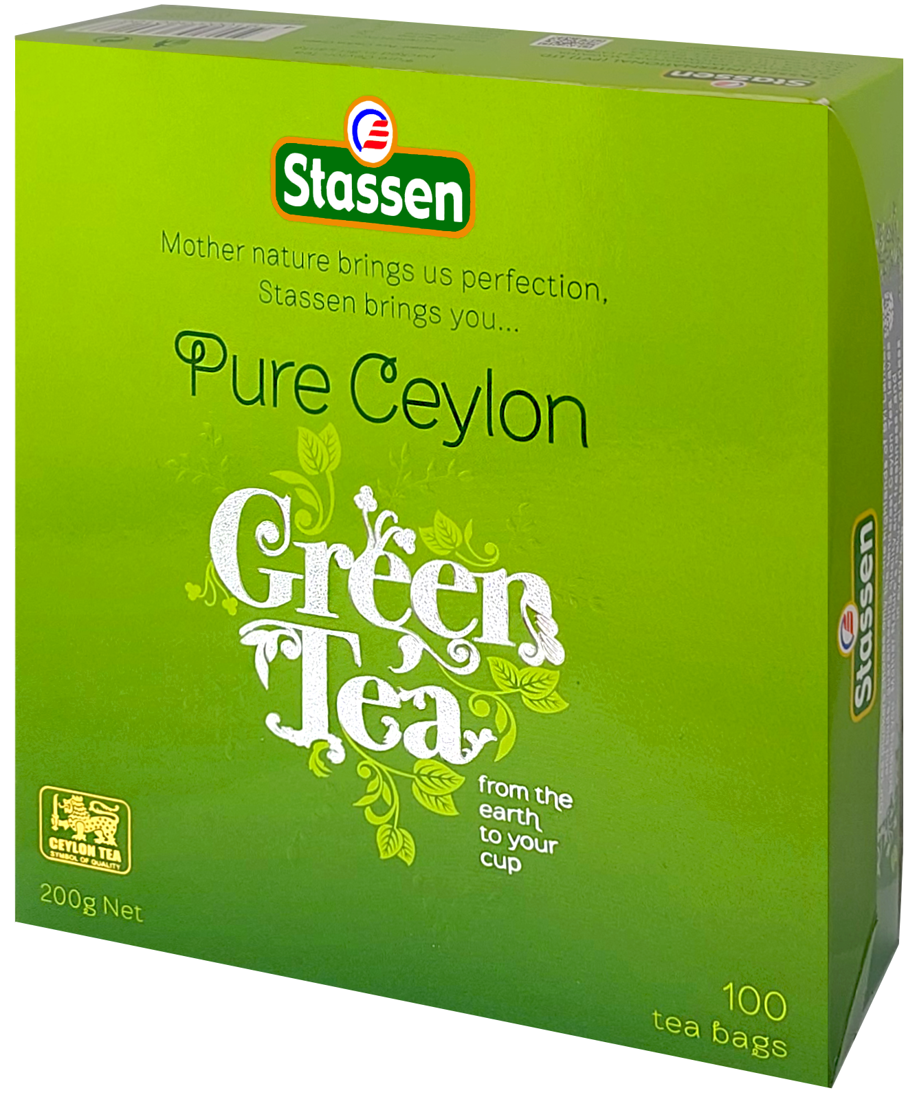 Zielona herbata cejlońska Stassen Pure Ceylon Green Tea opakowanie 100 torebek