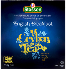 Opakowanie herbaty czarnej English Breakfast Stassen 100 saszetek