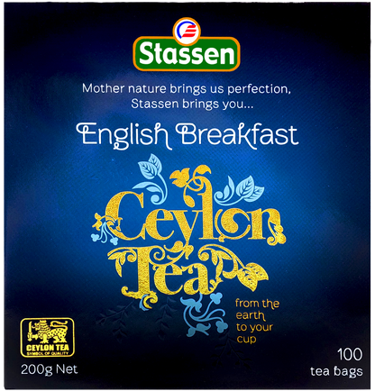 Opakowanie herbaty czarnej English Breakfast Stassen 100 saszetek