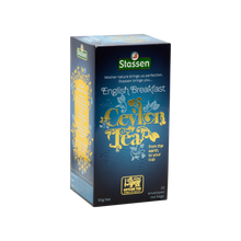 Drugi bok opakowania herbaty Stassen English Breakfast – cejlońska czarna herbata w kopertach.