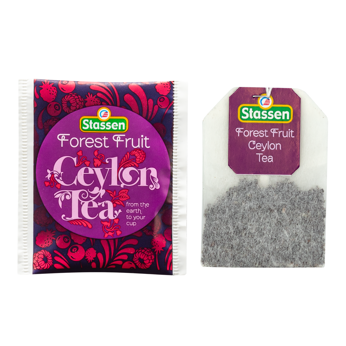 Koperta i torebka herbaty Forest Fruit Stassen – aromatyczna herbata z nutą owoców leśnych.