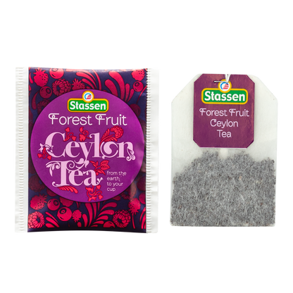 Koperta i torebka herbaty Forest Fruit Stassen – aromatyczna herbata z nutą owoców leśnych.