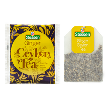 Koperta i torebka herbaty Ginger Tea Stassen – aromatyczna herbata imbirowa w kopercie.