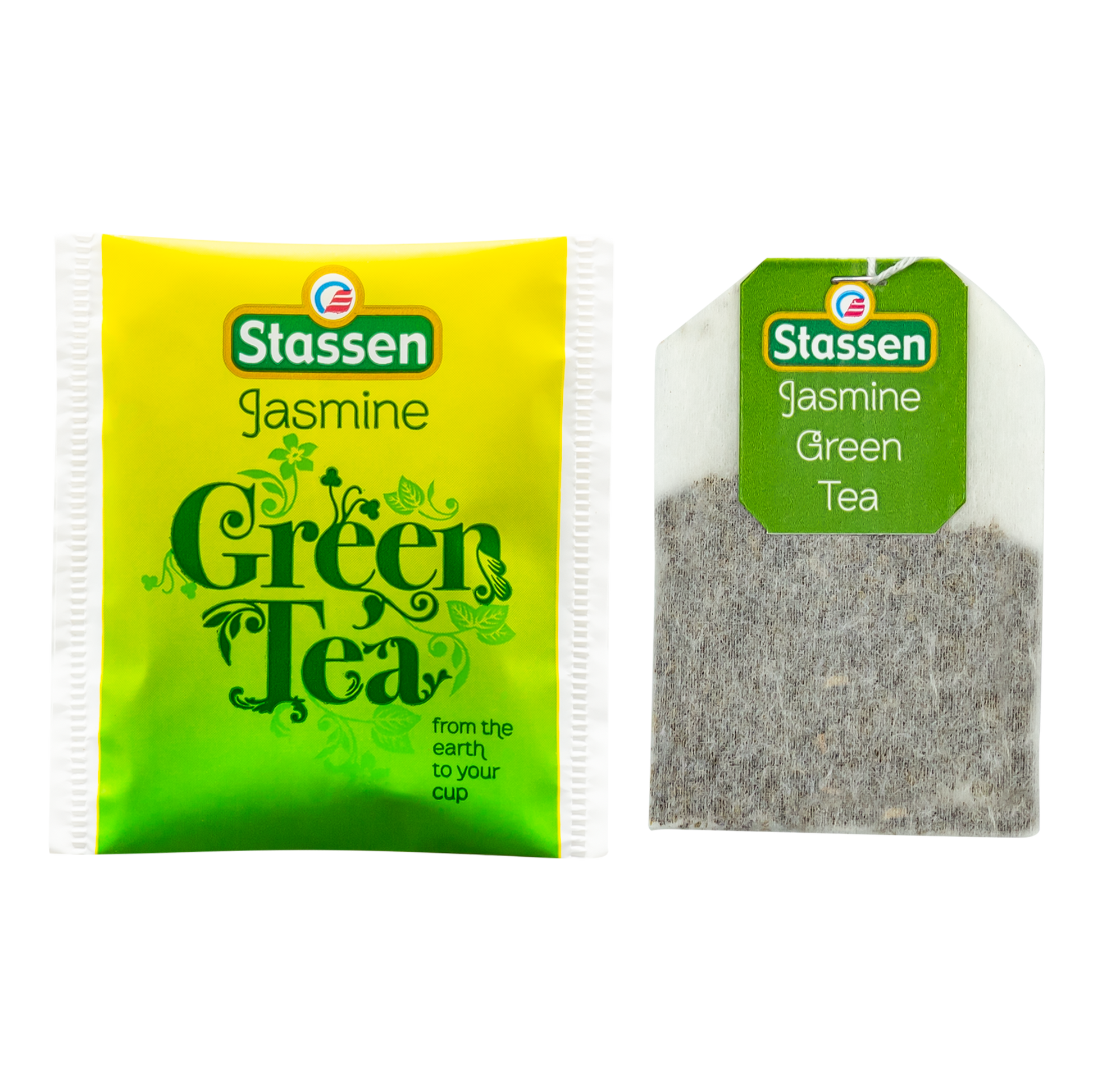 Saszetka i torebka herbaty Stassen Jasmine Green Tea – zielona herbata z jaśminem.