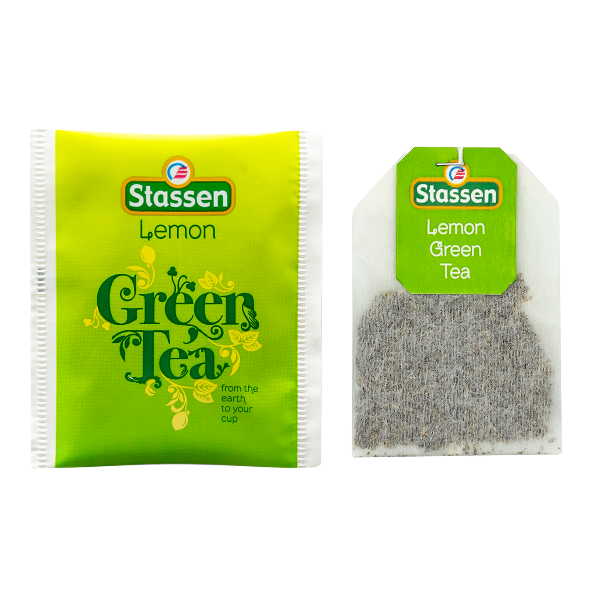Koperta i torebka herbaty Stassen Lemon Green Tea – aromatyczna zielona herbata cytrynowa.