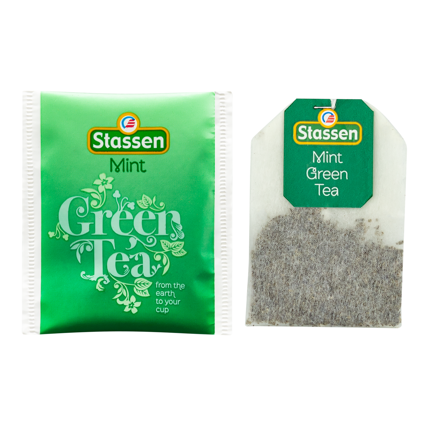 Koperta i torebka herbaty Stassen Mint Green Tea – orzeźwiająca herbata miętowa.