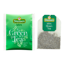 Koperta i torebka herbaty Stassen Mint Green Tea – orzeźwiająca herbata miętowa.