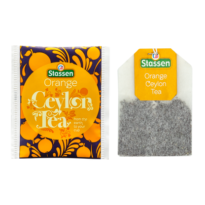 Koperta i torebka herbaty Stassen Orange Ceylon Tea – aromatyczna herbata cejlońska o owocowym smaku.