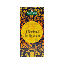 Pionowe opakowanie Stassen Rooibos & Honeybush – delikatny napar z rooibosa i honeybusha.