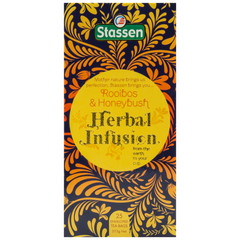 Pionowe opakowanie Stassen Rooibos & Honeybush – delikatny napar z rooibosa i honeybusha.