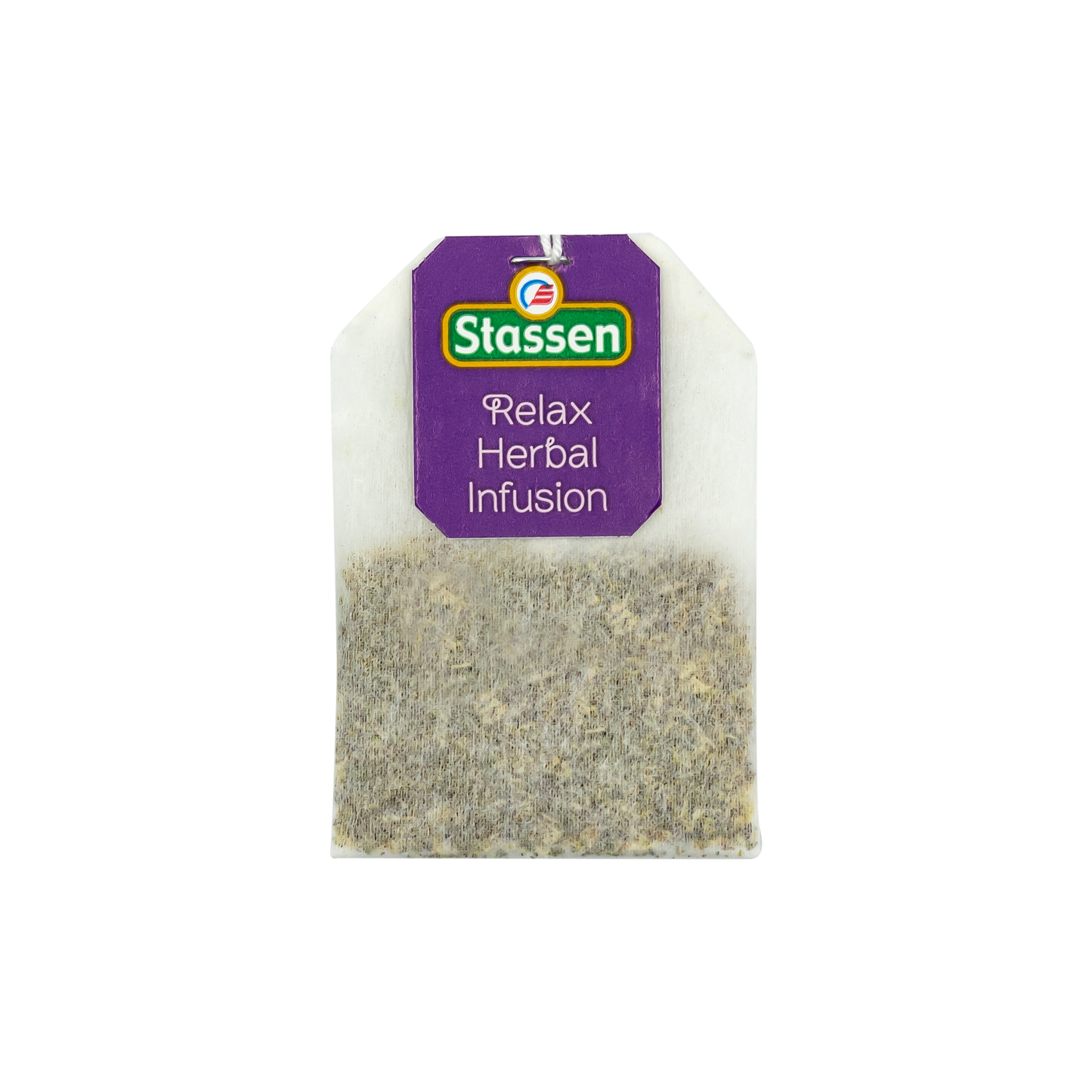 Torebka herbaty Stassen Relax Herbal Infusion – ziołowa mieszanka relaksująca bez kofeiny.