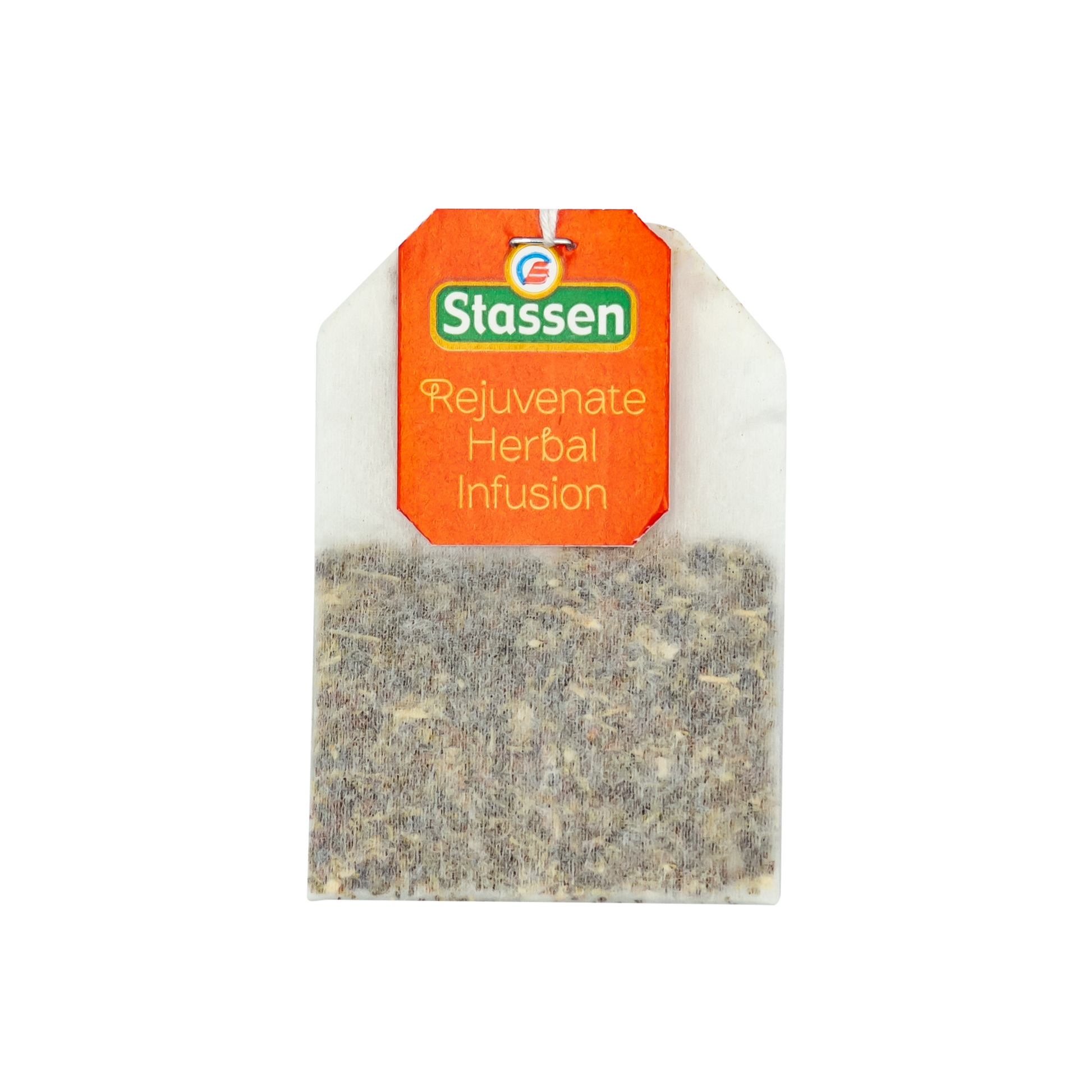 Saszetka herbaty ziołowej Stassen Rejuvenate Herbal Infusion w torebce.