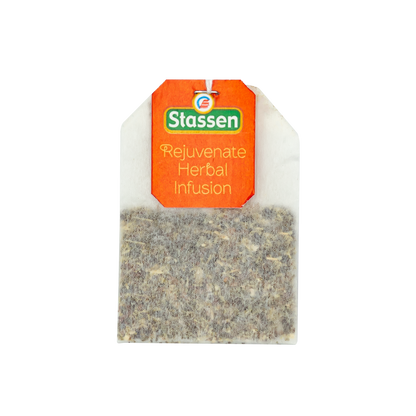 Saszetka herbaty ziołowej Stassen Rejuvenate Herbal Infusion w torebce.