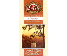 Opakowanie herbaty Basilur Dimbula 100 g, czarna herbata cejlońska liściasta.
