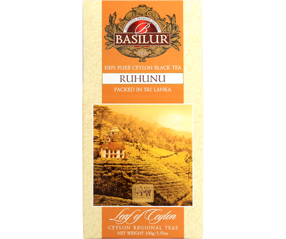 Opakowanie herbaty Basilur Ruhunu – 100 g czarnej herbaty cejlońskiej luzem.
