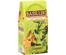 Herbata Basilur Green Freshness w eleganckim opakowaniu z serii Bouquet – zielona herbata premium.