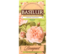 Opakowanie herbaty Basilur Cream Fantasy 100 g z serii Bouquet, widok z przodu.