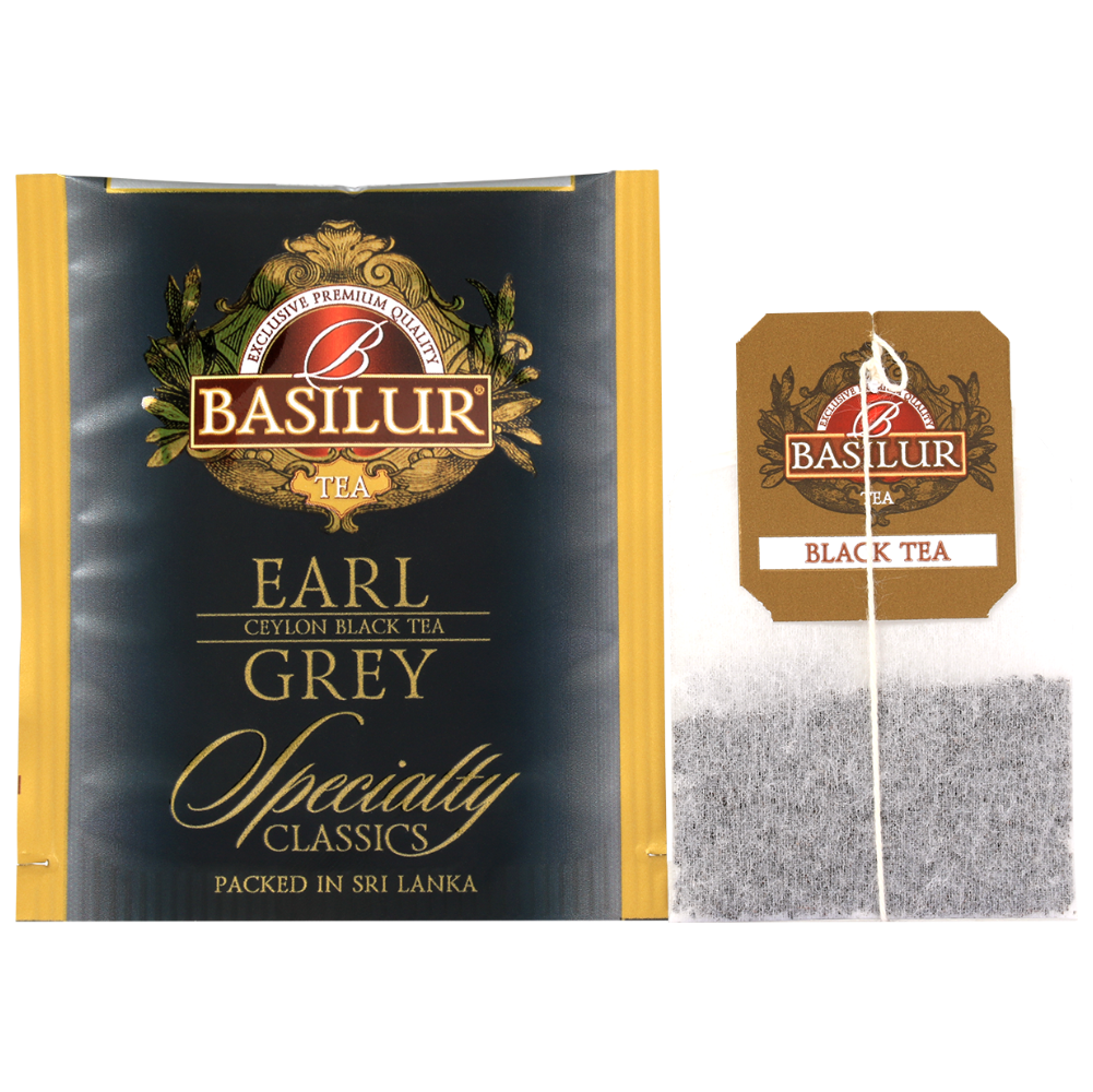 Saszetka i torebka czarnej herbaty Basilur Earl Grey Specialty Classics