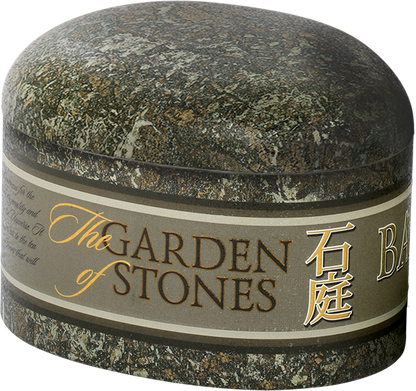 Luksusowa puszka Basilur Ceylon o wyglądzie kamienia inspirowana japońskim ogrodem.