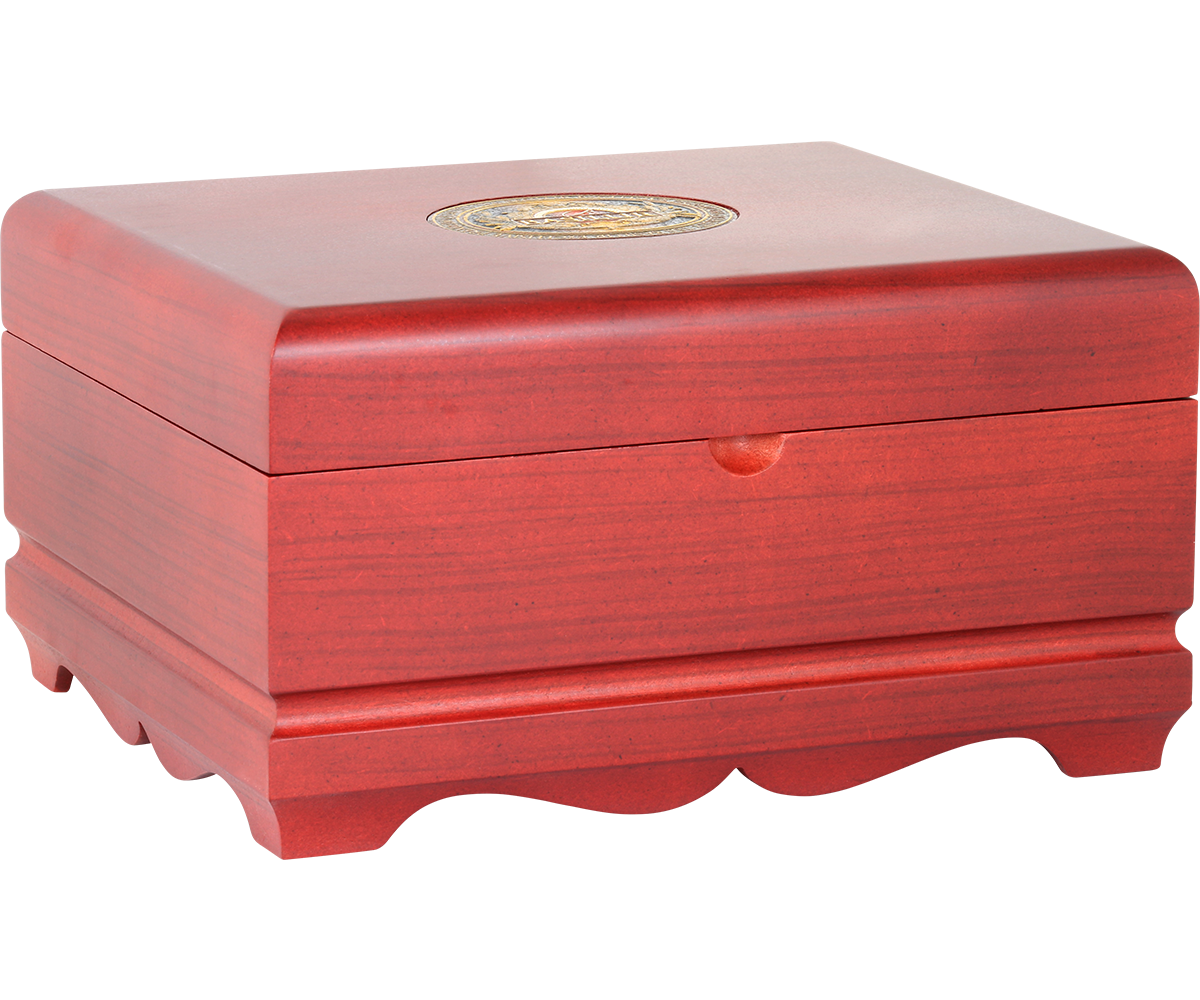 Zestaw herbat Basilur Specialty Classics w drewnianym pudełku, widok z góry.