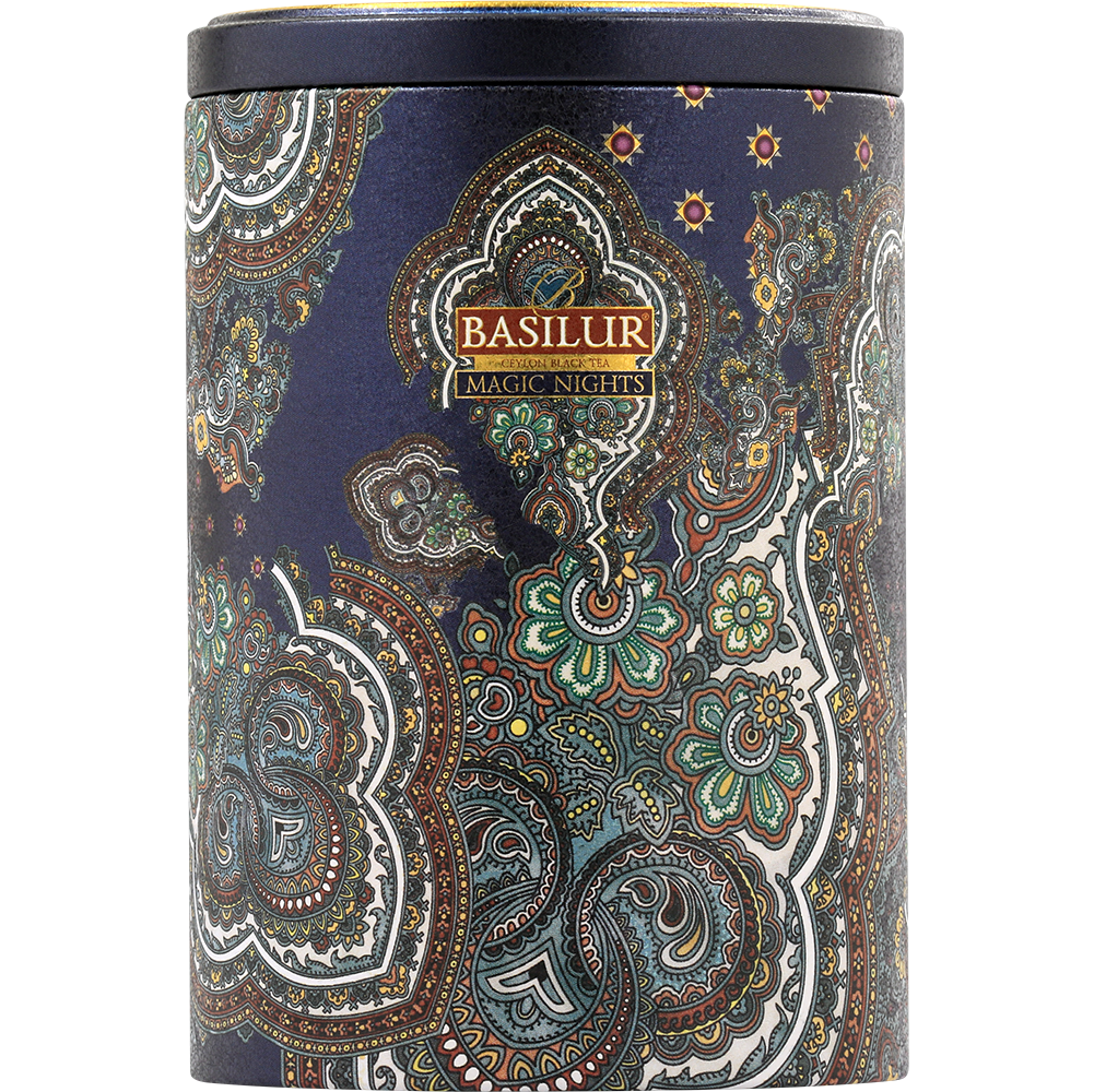 Puszka Basilur Magic Nights 100 g czarna herbata cejlonska w orientalnym wzorze