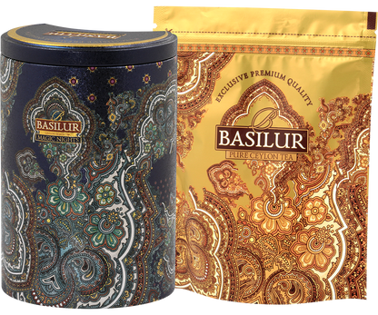 Basilur Magic Nights herbata lisciasta 100 g w puszce i opakowaniu foliowym